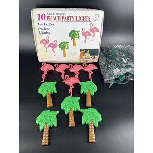 Lidco Party Lights Flamingo Palm Tree Blow Mold Patio Lighting 10pc NEW!
